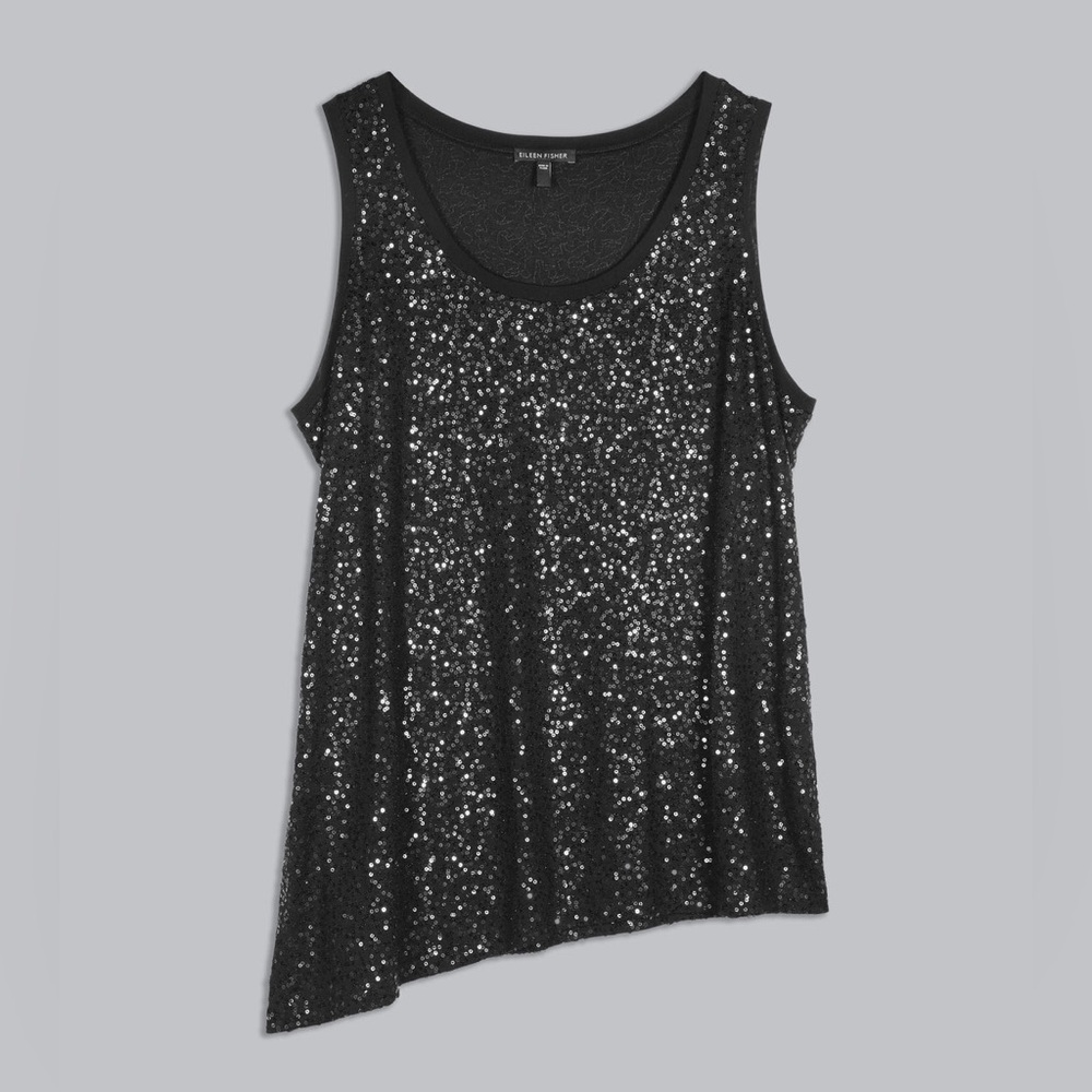 Eileen Fisher Silk Sequin Stretch Tank – Petite Medium
